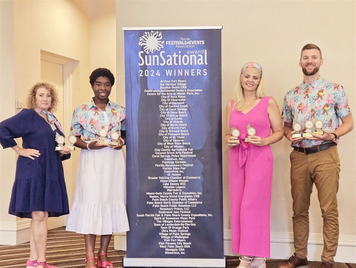 Community Relations Coordinator Christine Guiffre, Events Assistant A’zhane Faulknor, Events & Tourism Manager Miranda Muir, and Events Coordinator Carl Saenger.