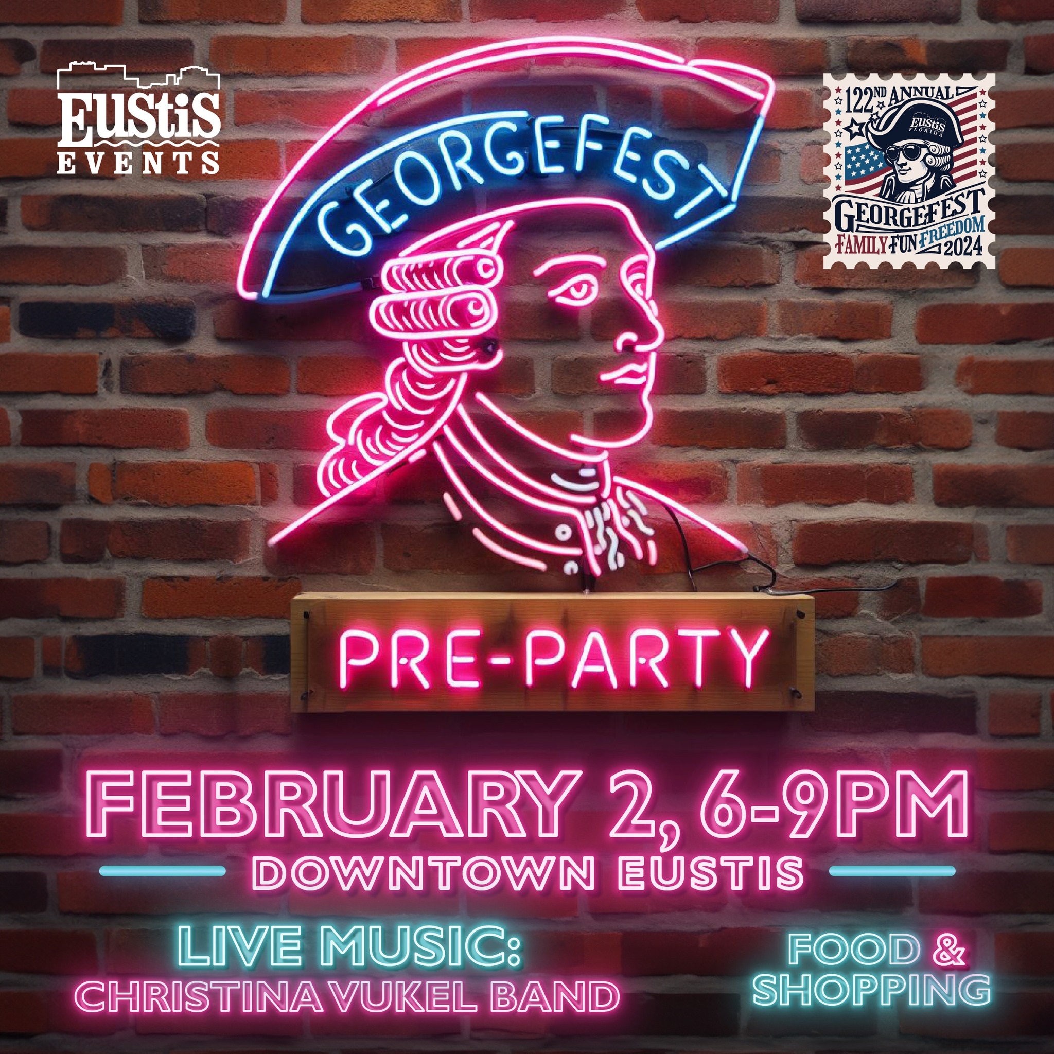 February 2024 First Friday is Feb. 2nd at 6PM - Georgefest Pre-party