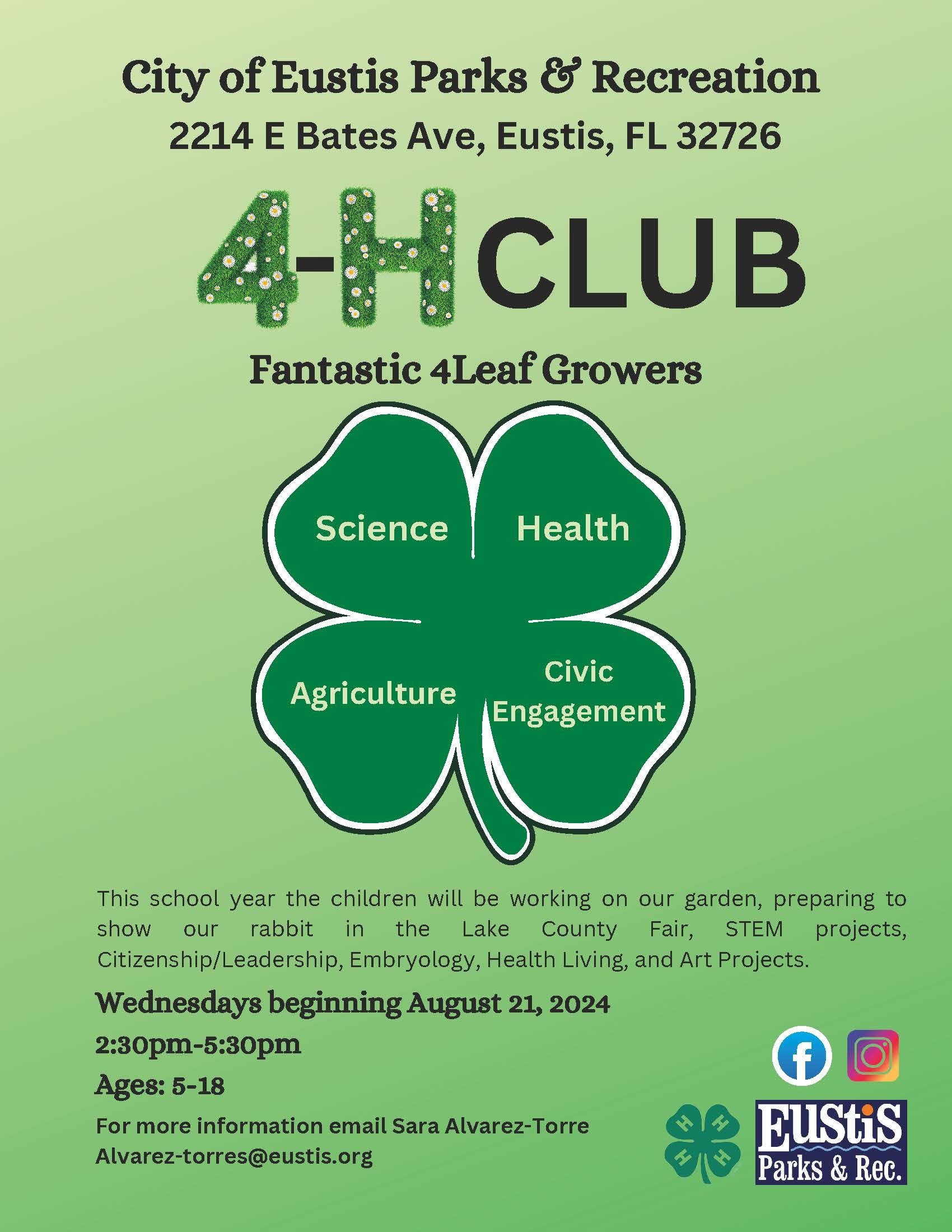 4-H Club Fantastic 4Leaf Program at Eustis Parks and Rec