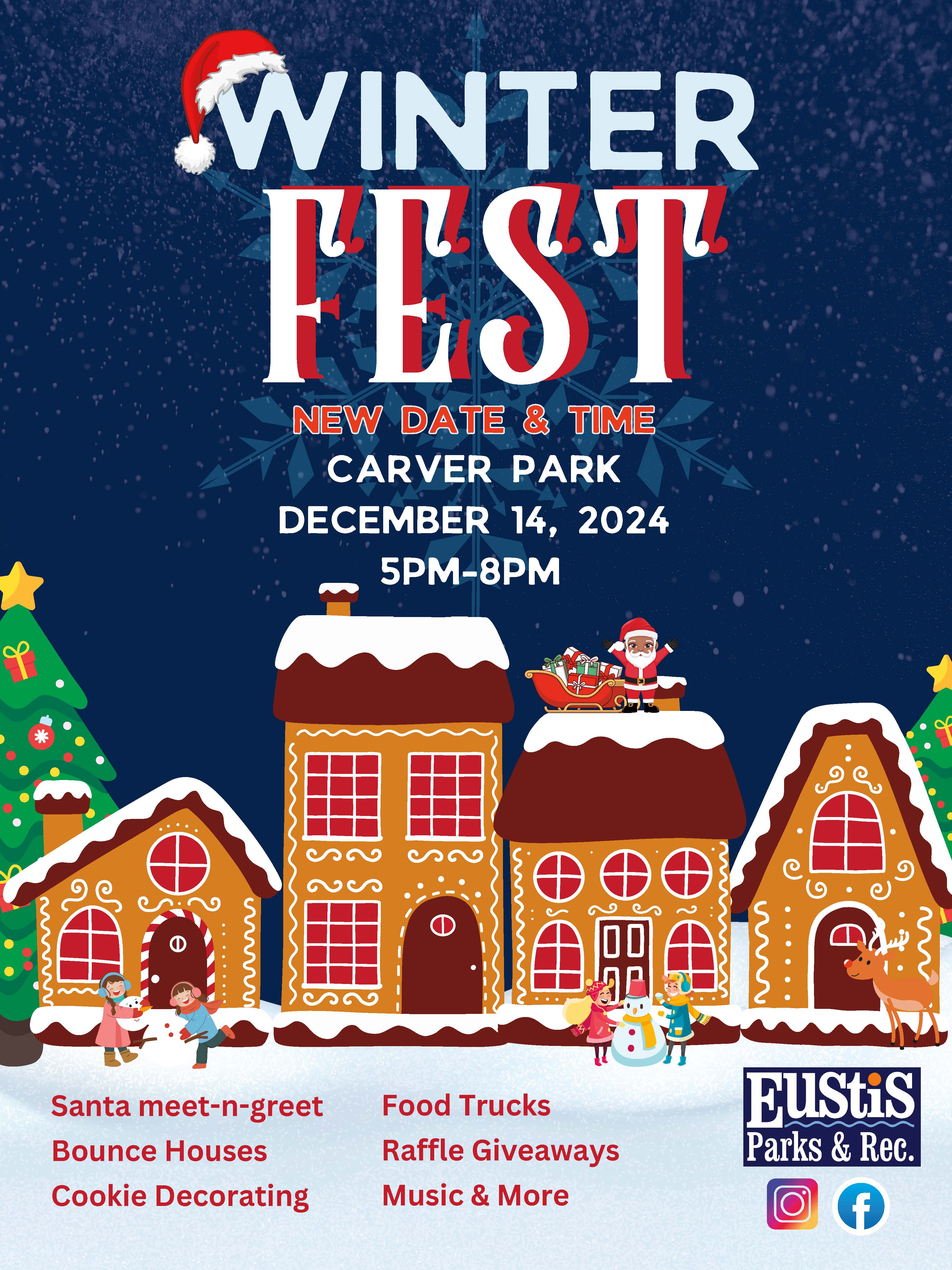 Winter Fest will be on December 14 from 5 - 8 p.m. at Carver Park