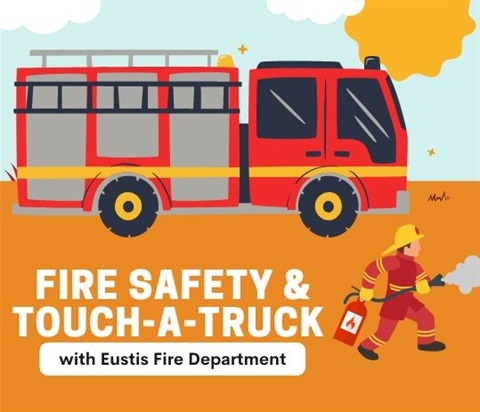 Touch A Truck will be at the Eustis Memorial Library on June 21st at 11:00 AM
