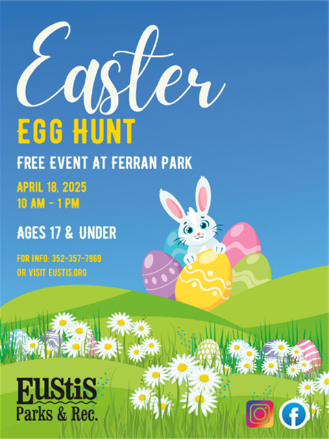 The free Easter Egg Hunt will be on Friday, April 18 from 10 a.m. - 1 p.m. in Ferran Park 