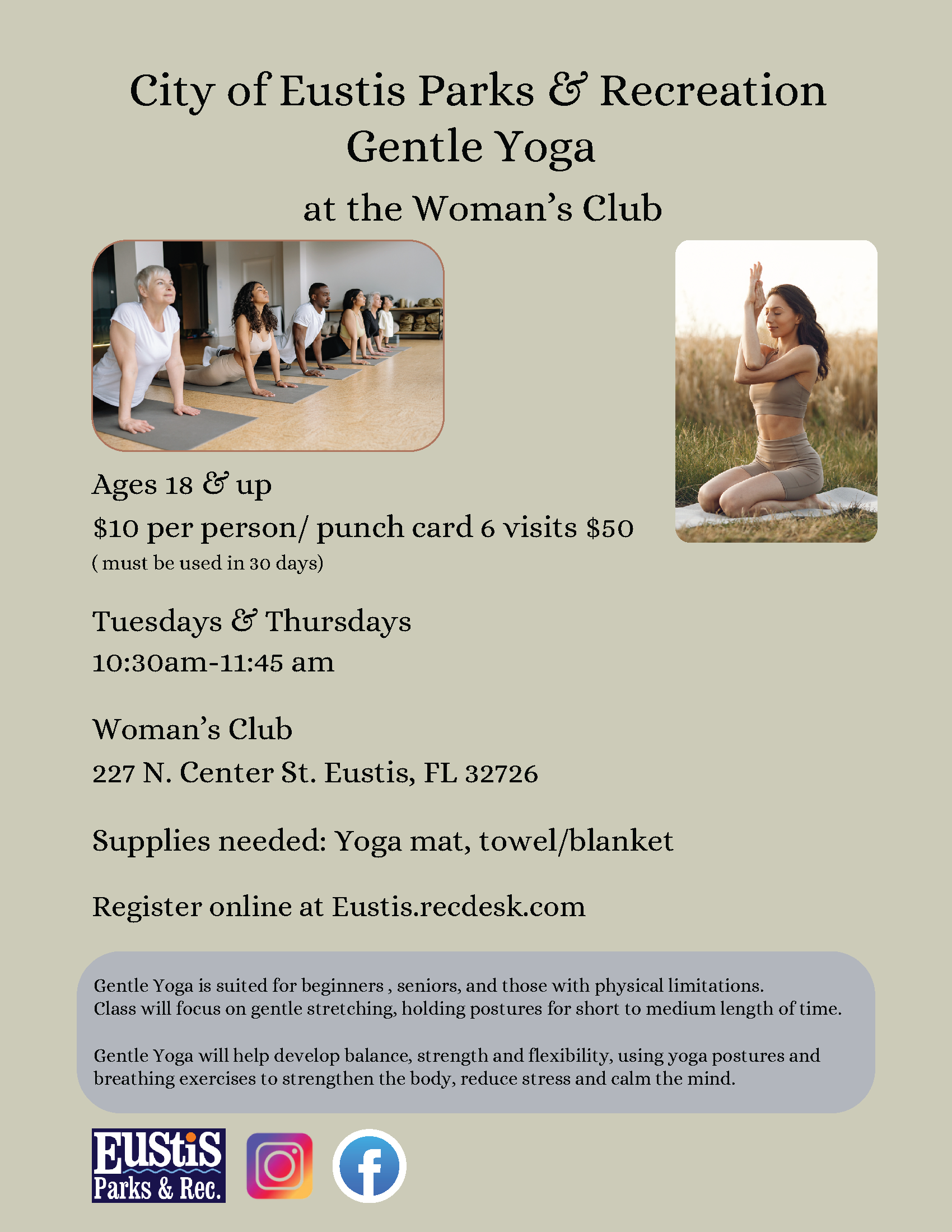 Yoga registration is open now